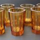 6 amber shot glasses