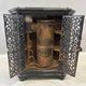 Antique decorative fireplace insert ornate cast iron black 1900s French style