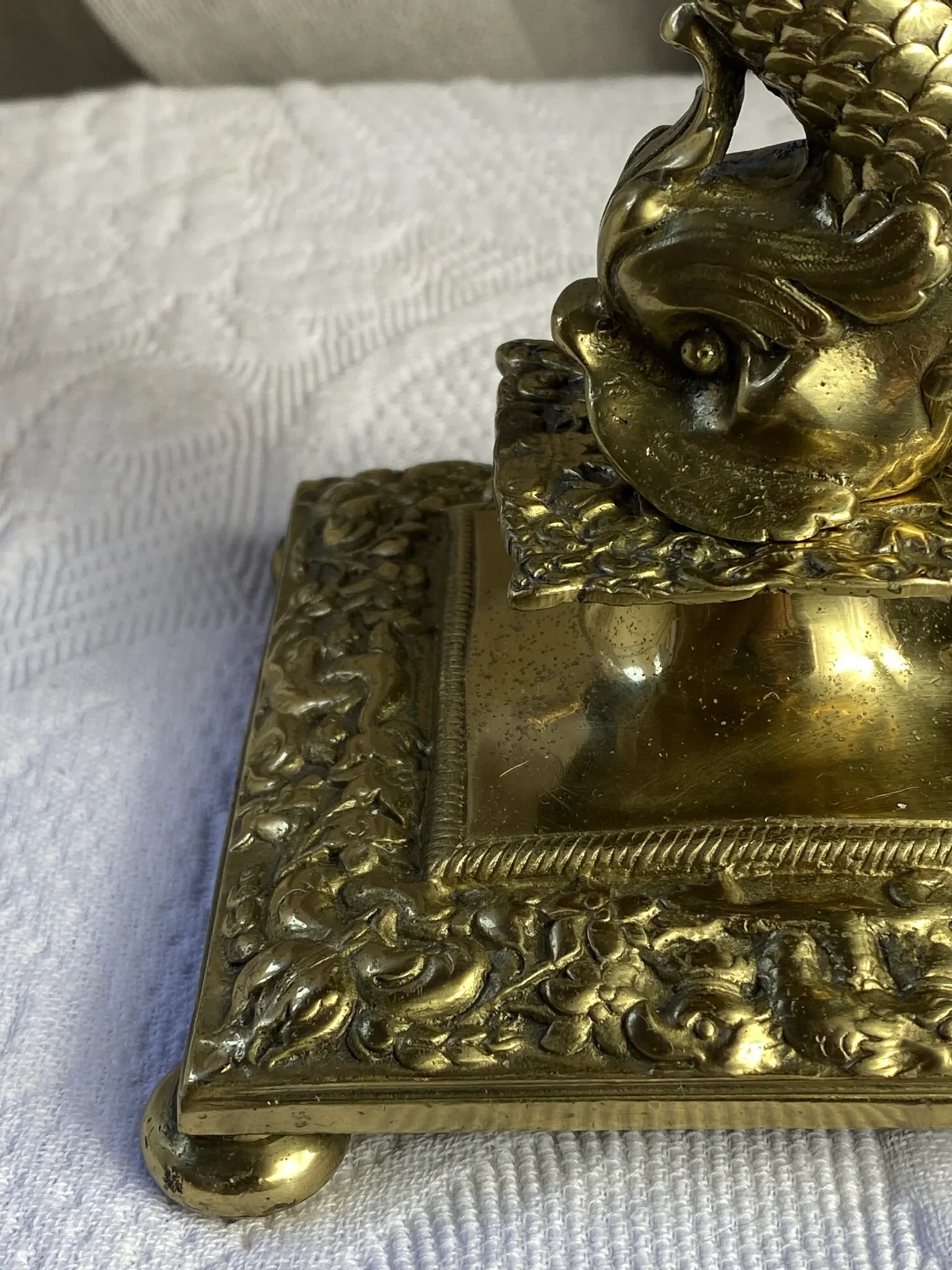Bronze fish candlestick