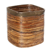 large vintage rattan pot cover