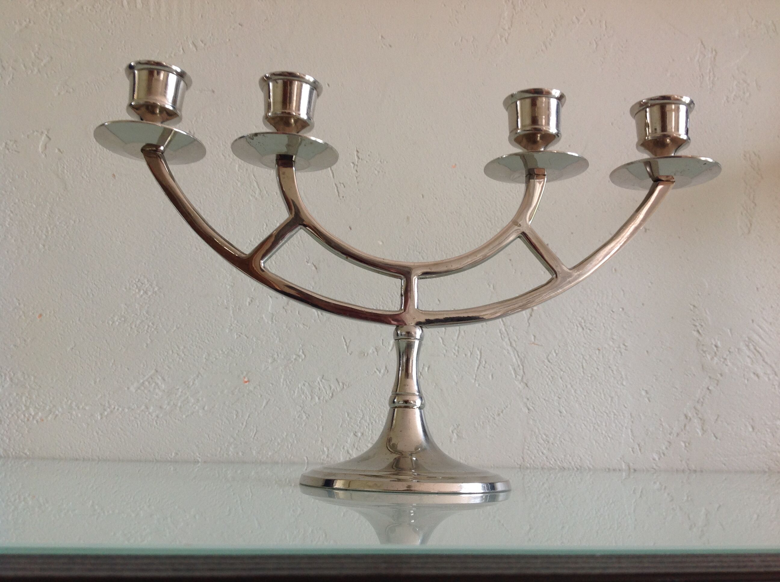 70-year-old chrome/vintage metal straight-line chandelier