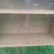 Vintage antique display shelf with Scandinavian tapered legs.