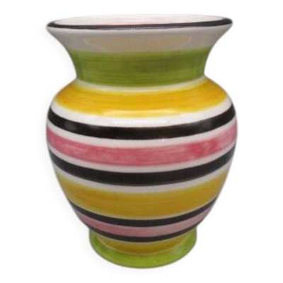 Vase vintage en faïence Val d'or