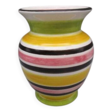 Vase vintage en faïence Val d'or