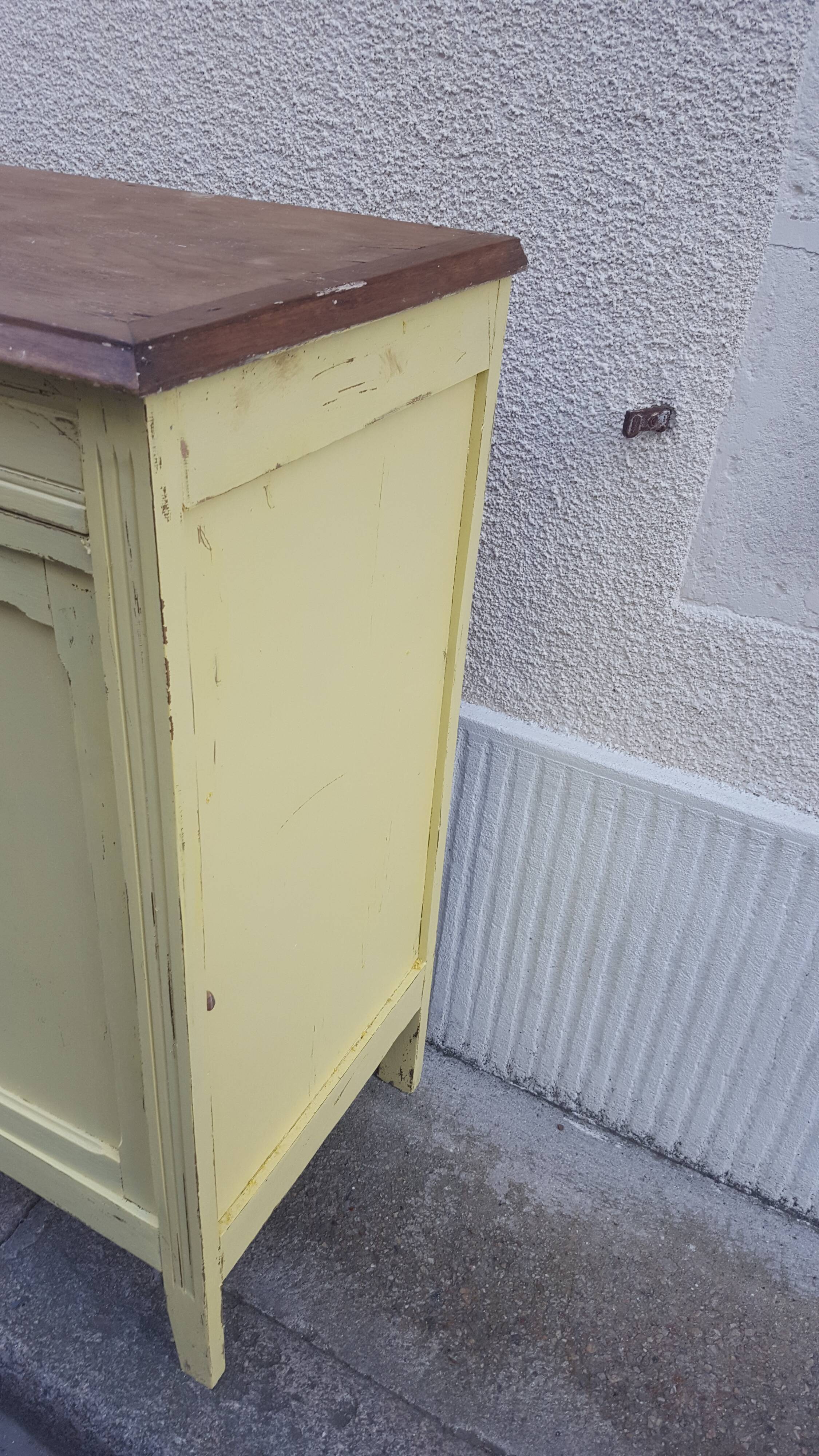 Parisian buffet patina yellow pastel