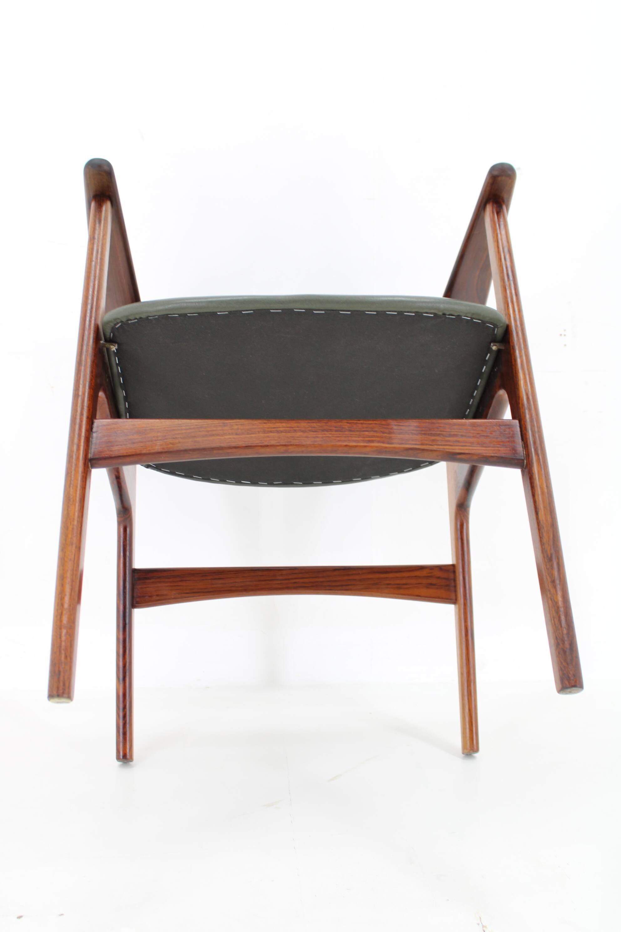1960s arne vodder desk armchair model "lene" in leather , denmark