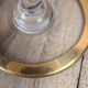 Antique fuchsia pink engraved glass – twisted stem