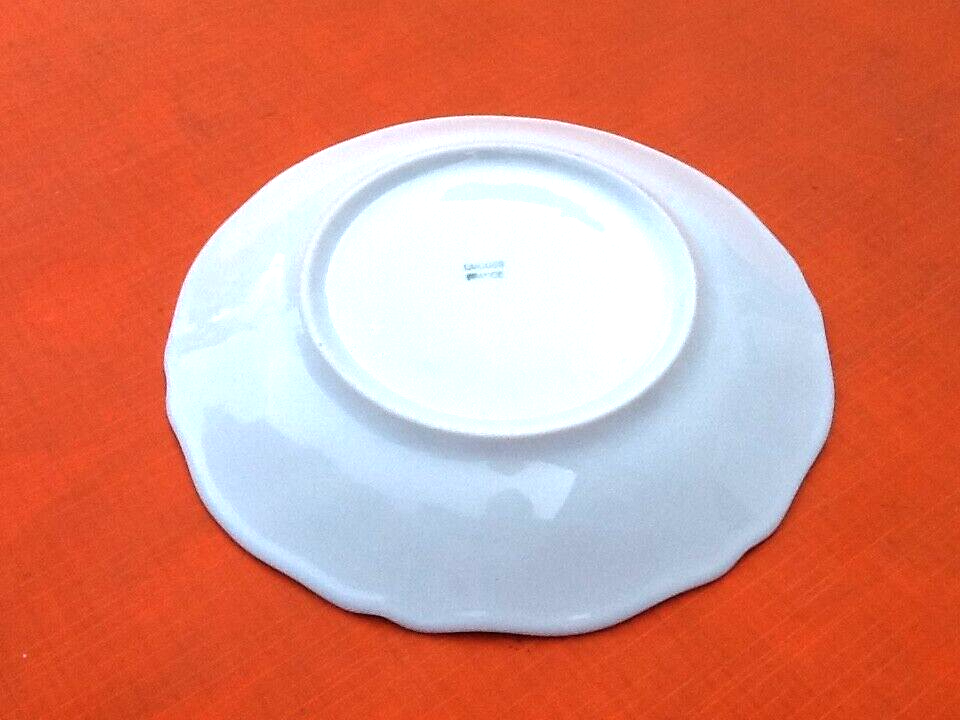 Cup and saucer for breakfast white porcelain limoges france floral decoration