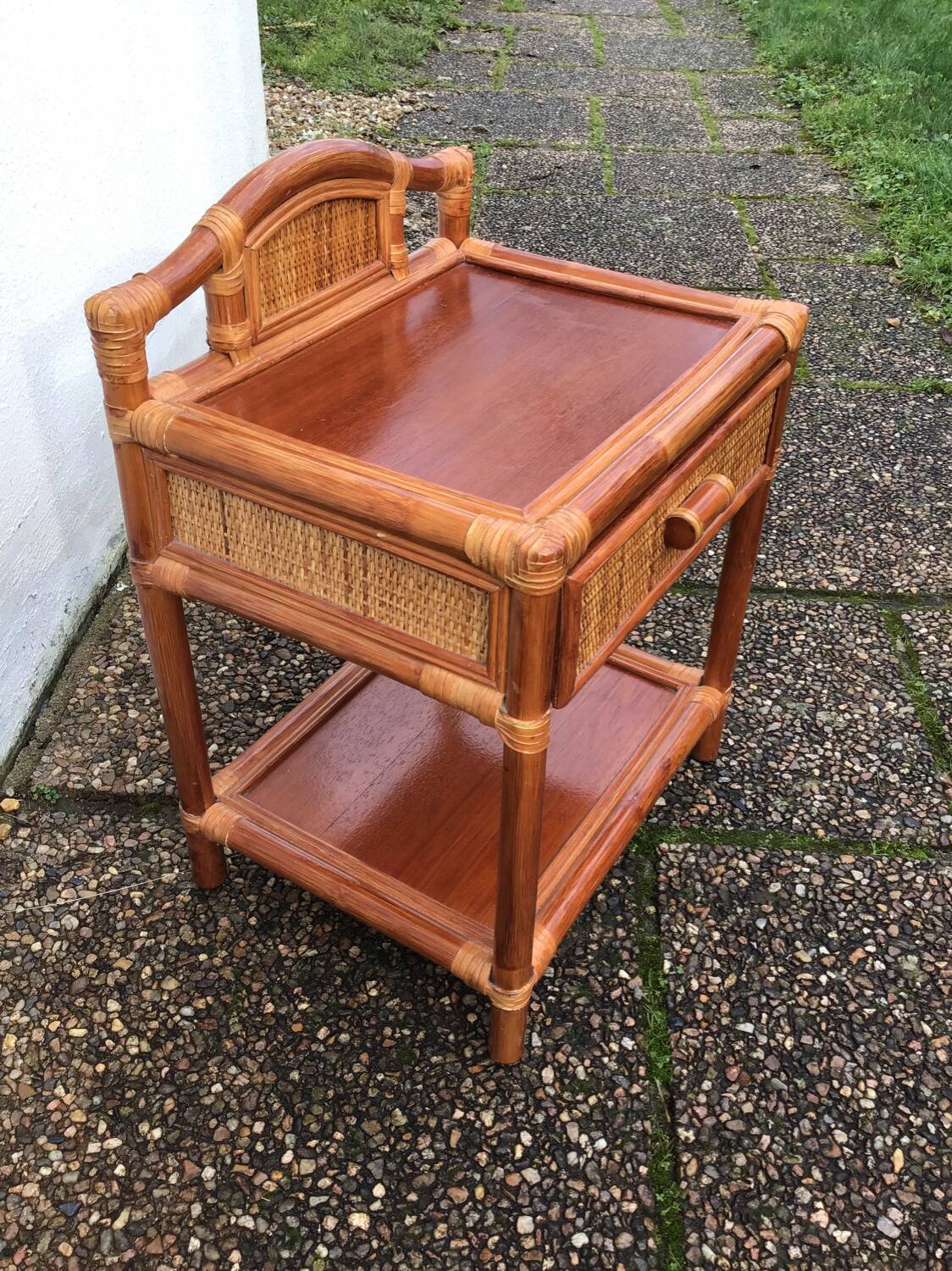 Rattan bedside