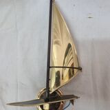 Brass windsurfing wall lamp