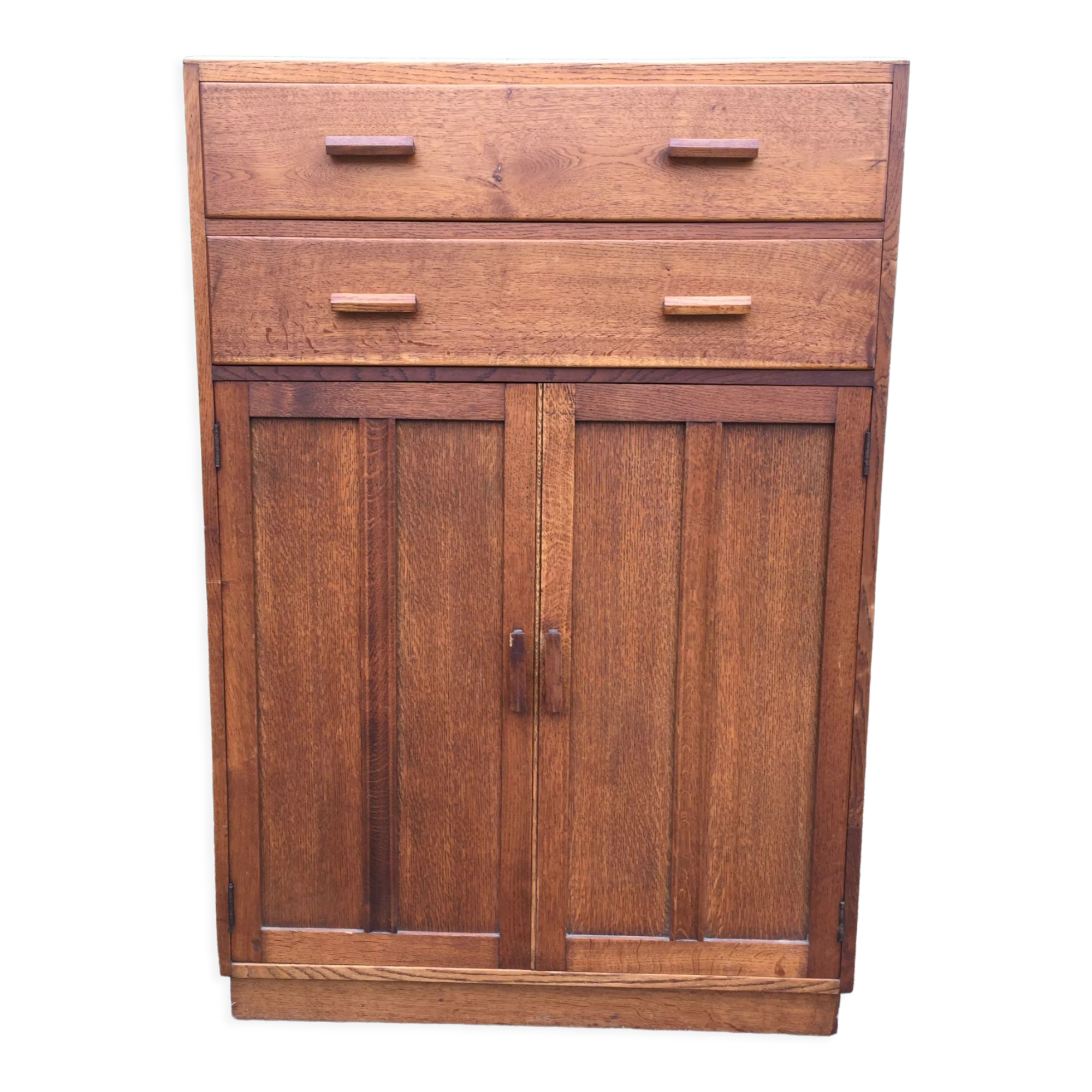 Vintage wardrobe said tall boy oak with 2 drawers and 2 doors