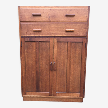 Vintage wardrobe said tall boy oak with 2 drawers and 2 doors