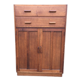 Vintage wardrobe said tall boy oak with 2 drawers and 2 doors