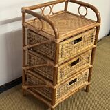 Commode en rotin vintage