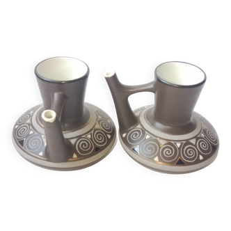 Set of 2 Small Modernist Ceramic Jugs from the 70s
