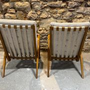 Pair of armchairs by Jan Vaněk, 1940s, fully restored, Czechoslovakia