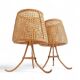 Mid-Century Bamboo and Cane Pair of Large Table Lamps By Louis Sognot, 1970s