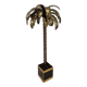 Palm Tree Floor Lamp in Gold Metal and Black Lacquered Mirror
