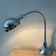 Vintage workshop lamp in chrome metal
