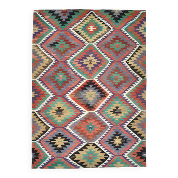 Kilim berbère vintage, Explosion de couleurs et charme artisanal, 166x230Cm