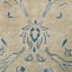 Tapis persan vintage beige et bleu à médaillon floral, 300x393 cm