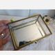 Vintage jewelry box in engraved glass and mirror bottom