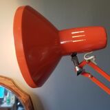 Ledu's vintage architect's lamp in orange sheet metal - 1960s
