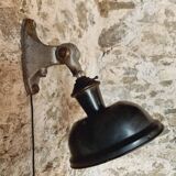 Pair of vintage black enameled metal wall sconces adjustable