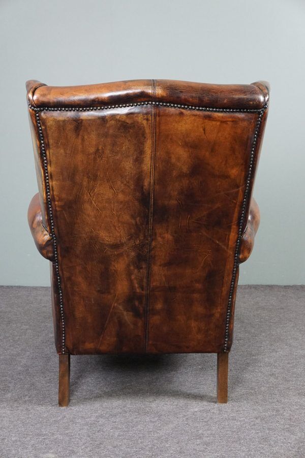 Sheep leather armchair + ottoman