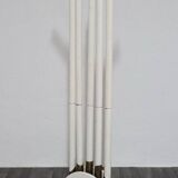 Vintage Postmodern Wood and Brass Coat Rack, 1980s