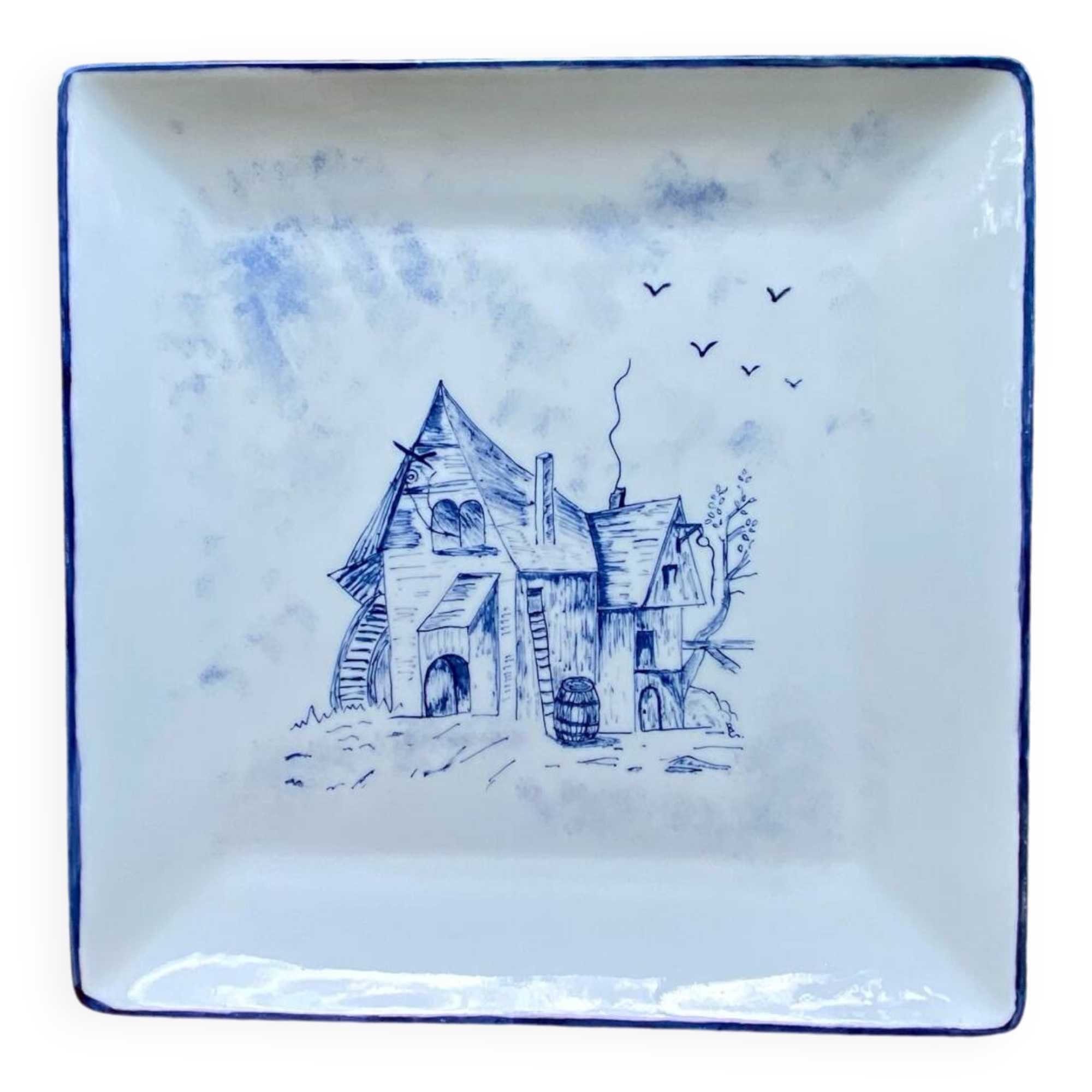 Deep porcelain plate