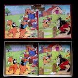 Boite puzzle les trois petits cochons, années 1950 walt disney  "jouets vera paris "