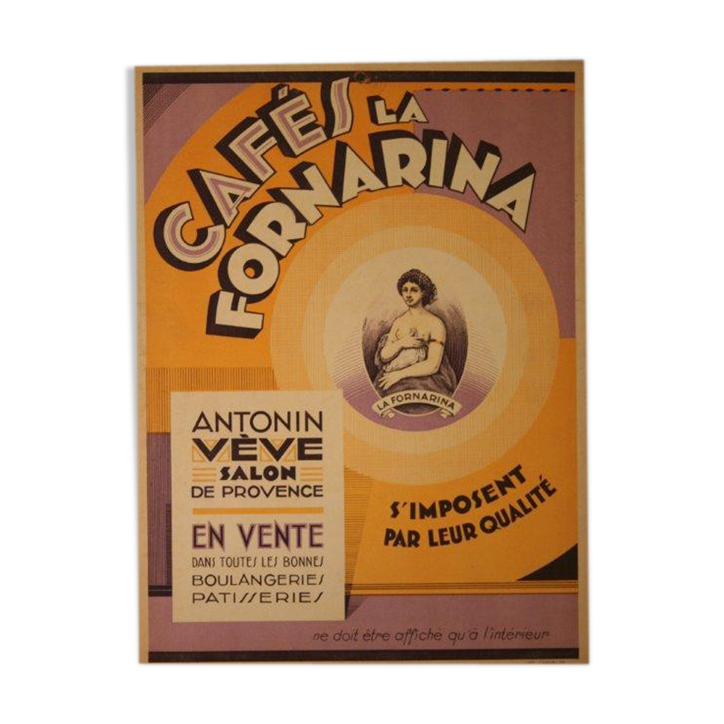 Advertising card Cafés La Fornarina Salon de Provence