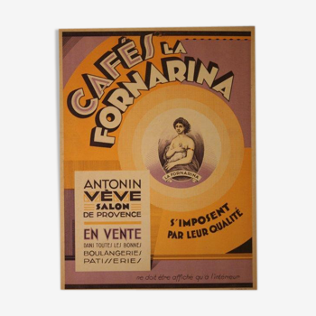 Advertising card Cafés La Fornarina Salon de Provence