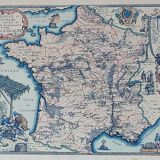 Tableau - Carte de France ancienne «Fromages et vignobles, Païs de Cocagne»