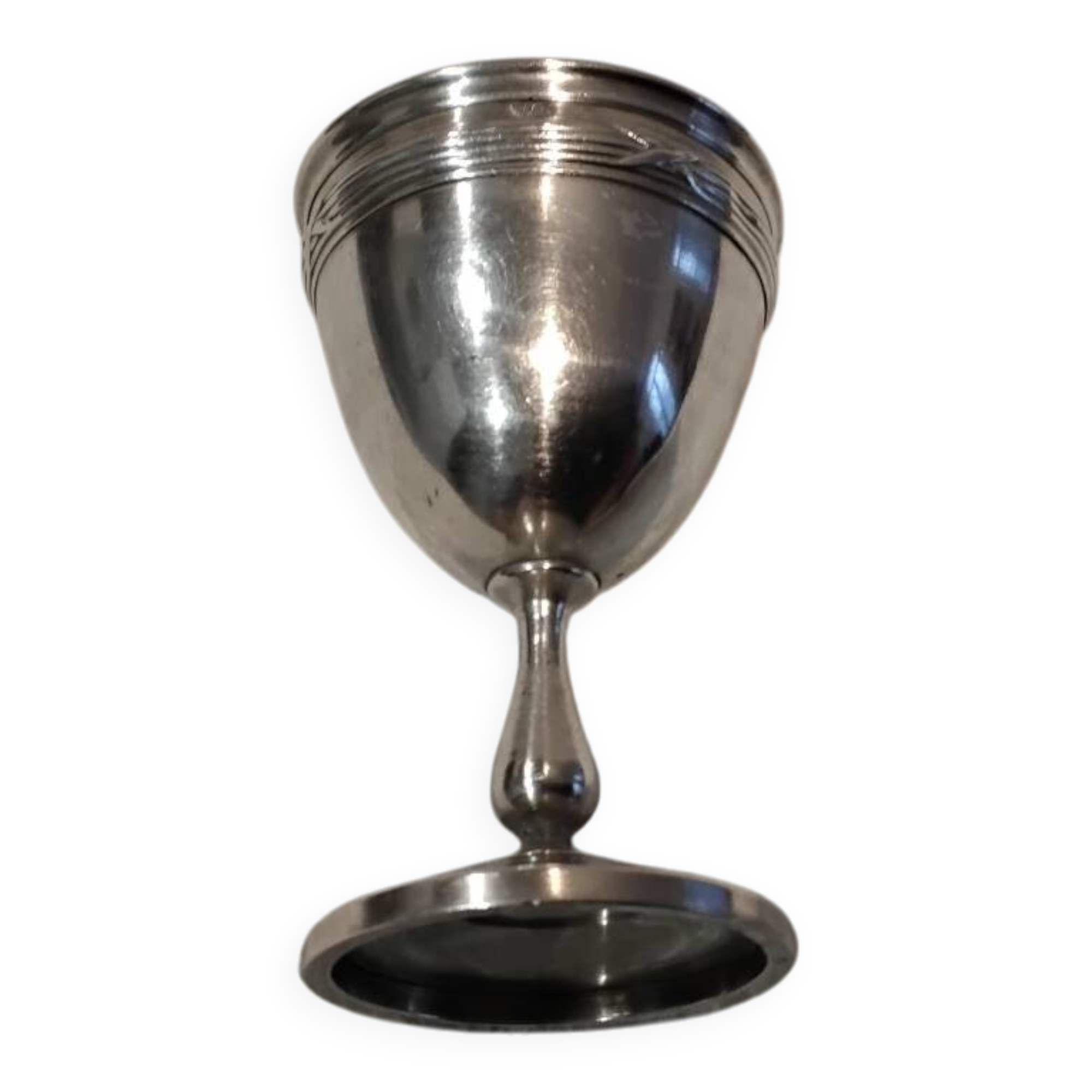 Louis XVI style silver egg cup (950) by Ernest Compere, Minerva design