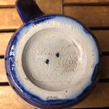 Old BETSCHDORF Tankard Gray Blue Stoneware Vintage Leaves Decor #A603