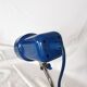 Blue and chrome adjustable spot desk lamp, Vrieland Design, Netherlands, 1970s