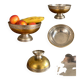 Vintage metal footed coupe in gold and silver – Floral decor