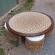 Vintage coffee table + 4 poufs