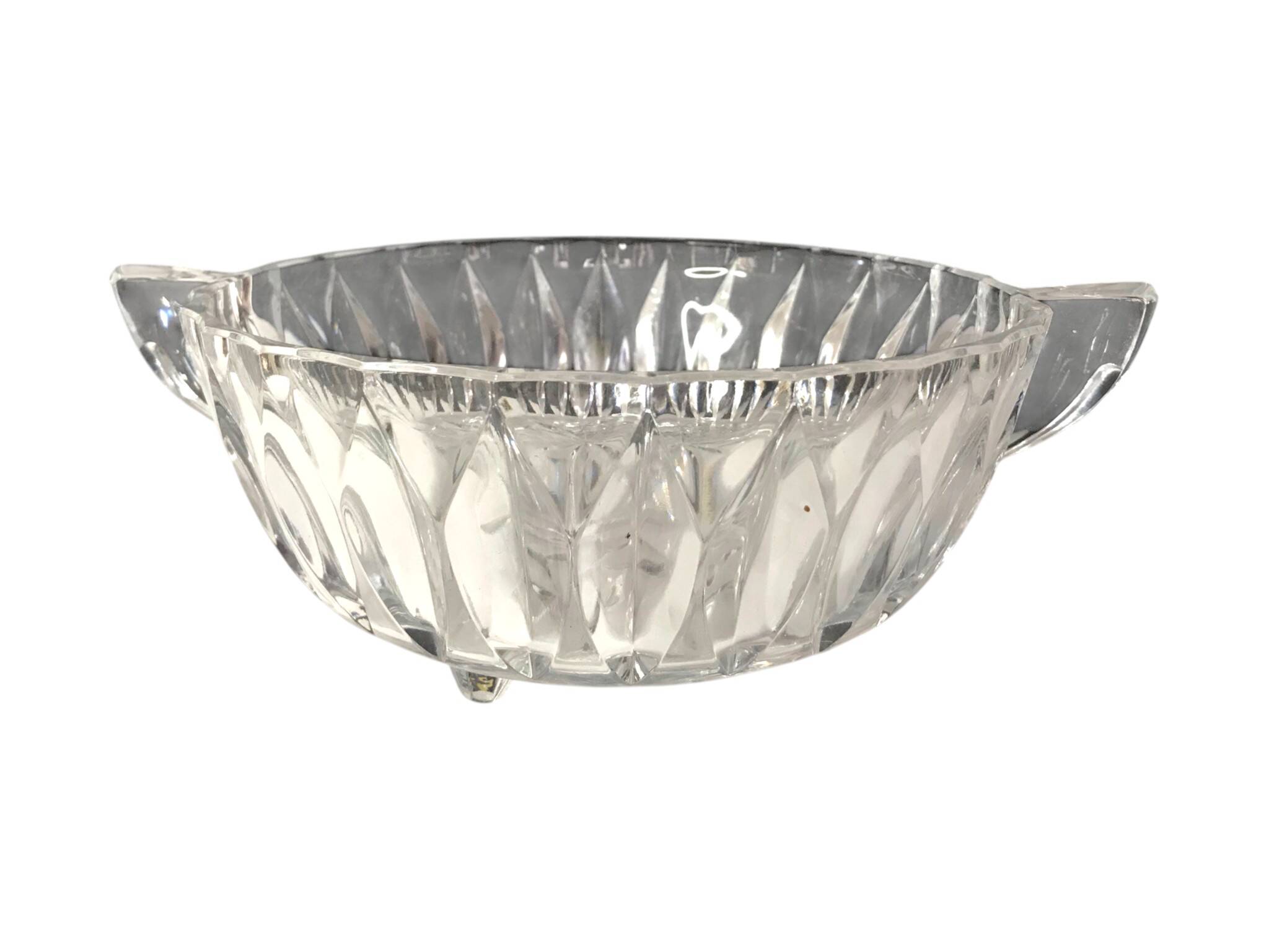 Arts de la table, coupe à fruits en cristal facetté XXème