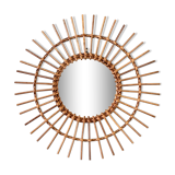 Vintage rattan sun mirror