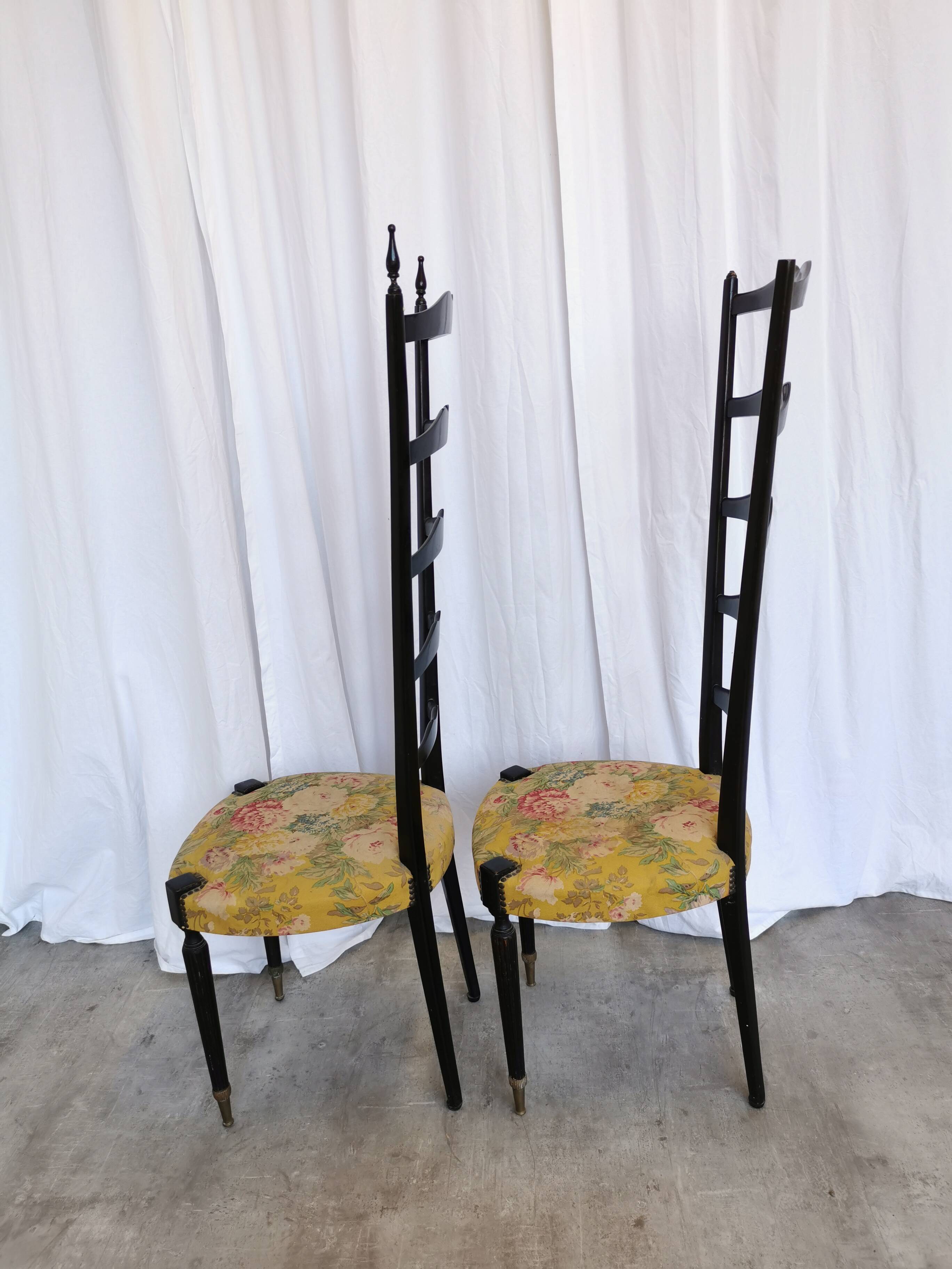Vintage Paolo Buffa Chiavari Chairs: Mid-Century Modern Ladder Back Dining