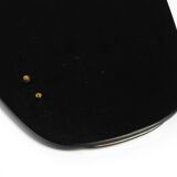 Large Mid Century wall mirror with extraordinary black glass frame