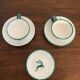 Set of 2 espresso coffee cups and their cups Green Deer Pattern Gmundner Keramik