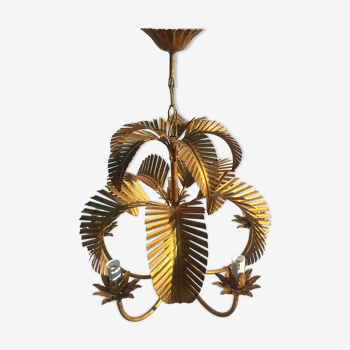 Golden palm tree chandelier by Hans Kogl circa 1960