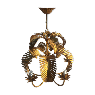 Golden palm tree chandelier by Hans Kogl circa 1960