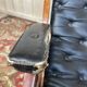 Fauteuil de bateau Chesteefield en acajou et cuir