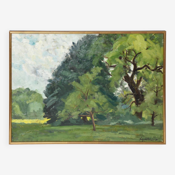 Geza szegedi molnar (1906-1970) huile sur toile "paysage"