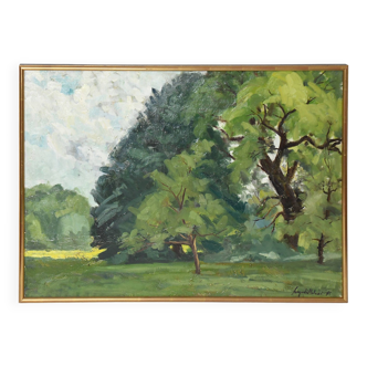 Geza szegedi molnar (1906-1970) huile sur toile "paysage"